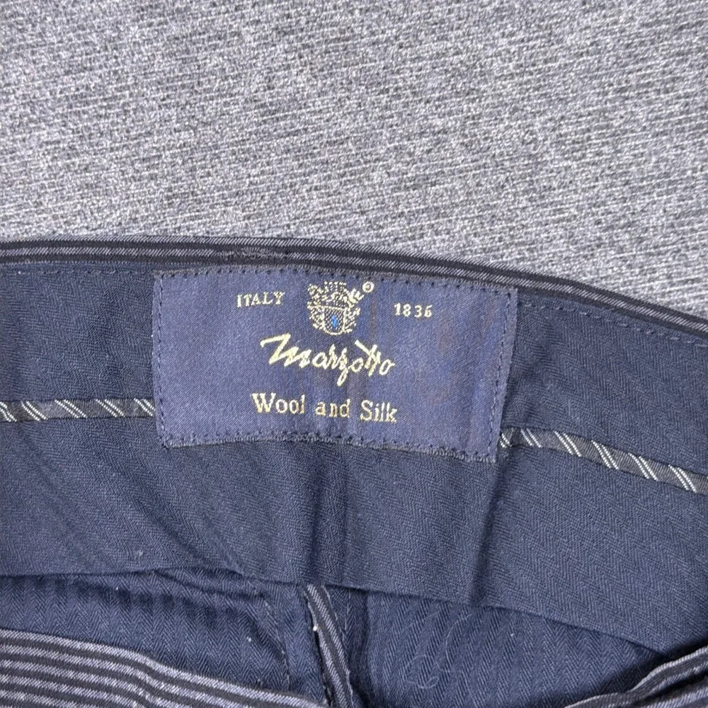 Banana Republic Dress Pants Men 31x30 Blue Seersucker Wool Silk Slim Fit Summer
